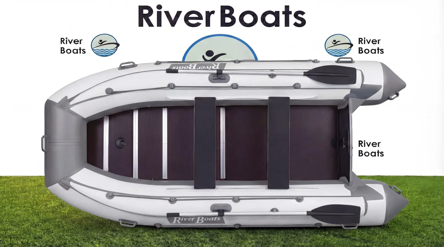 Лодка ПВХ River Boats RB-370 с пайольным дном и фальшбортом, цвет Серо-белый