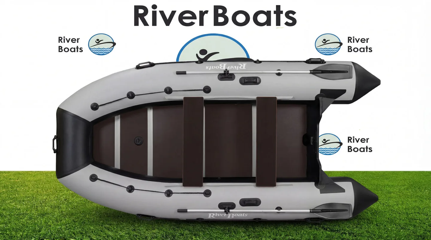 Лодка ПВХ River Boats RB-390 с пайольным дном, цвет Черно-серый